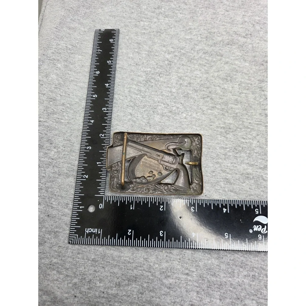 Vintage Classic Six Shooter Cowboy Boot Spurs Robbins Co Belt Buckle Western